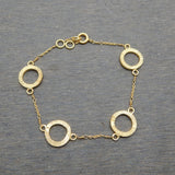 Brass Gold Plated 4 Round Metal Disc Chain Bracelets