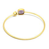 Brass Gold Plated Amethyst, Blue Topaz Gemstone Adjustable Bangles