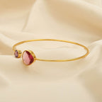 Pink Tourmaline, Amethyst Gemstone Adjustable Bangles - La Vitá Jewels