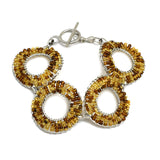 Brass Silver Plated Citrine Gemstone Chain Bracelets