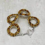 Silver Plated Citrine Gemstone Chain Bracelets