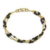 Brass Gold Plated Pyrite Gemstone Chain Bracelets