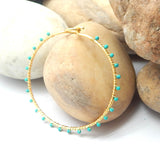 Brass Gold Plated Turquoise Gemstone Bracelets