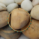 Brass Gold Plated Turquoise Gemstone Bracelets