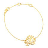 Brass Gold Plated Lotus Metal Chain Bracelets