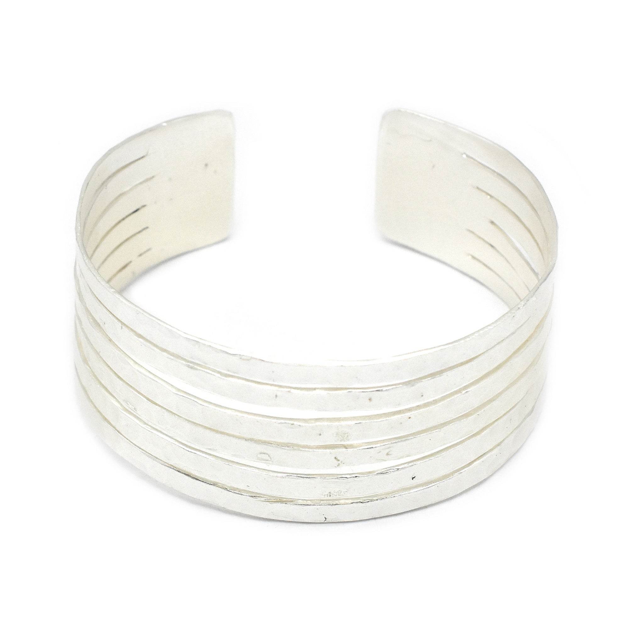 Gold Hammered Adjustable Cuff Bangles - La Vitá Jewels