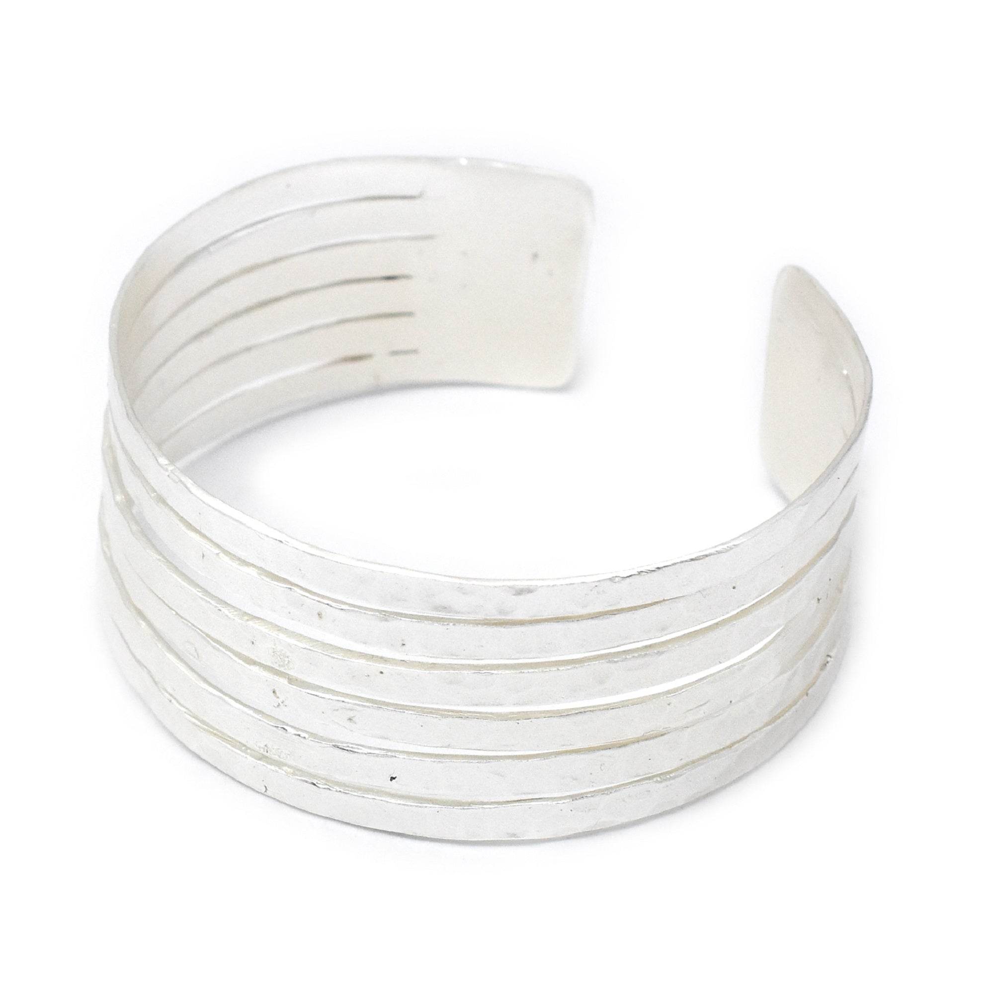 Gold Hammered Adjustable Cuff Bangles - La Vitá Jewels