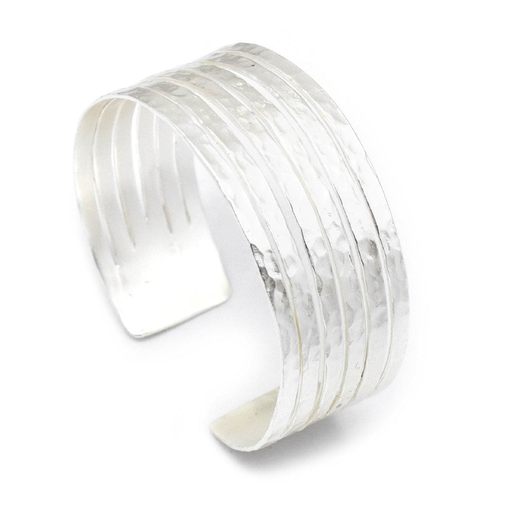 Gold Hammered Adjustable Cuff Bangles - La Vitá Jewels