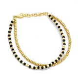 Brass Gold Plated Black Onyx Gemstone Bracelets