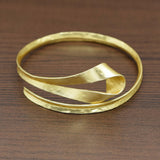 Brass Gold Plated Hammered Adjustable Bangles