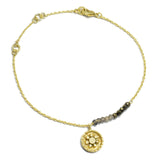 Brass Gold Plated Pyrite, Labradorite Gemstone with Charms Bracelets