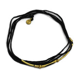 Brass Gold Plated Metal Pipe With Grey Thread Bracelets