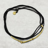 Brass Gold Plated Metal Pipe With Grey Thread Bracelets