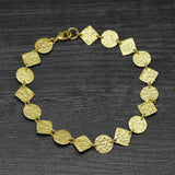 Brass Gold, Oxidized Plated Hammered Metal Disc Bracelets