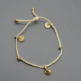 Metal Charms With White Thread Bracelets