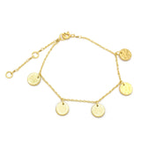 Brass Gold Plated Hammered Round Disc Chain Bracelets