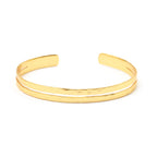 Dual Wave Gold Cuff Bangle