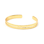 Dual Wave Gold Cuff Bangle
