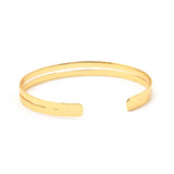 Dual Wave Gold Cuff Bangle