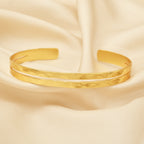 Dual Wave Gold Cuff Bangle