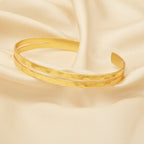 Dual Wave Gold Cuff Bangle