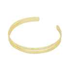 Dual Wave Gold Cuff Bangle