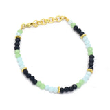 Brass Gold Plated Multi Tourmaline Beads Bracelets