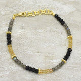 Brass Gold Plated Multi Tourmaline Beads Bracelets