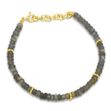 Brass Gold Plated Multi Tourmaline Beads Bracelets