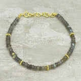 Brass Gold Plated Multi Tourmaline Beads Bracelets