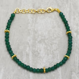 Brass Gold Plated Multi Tourmaline Beads Bracelets