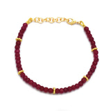 Brass Gold Plated Multi Tourmaline Beads Bracelets