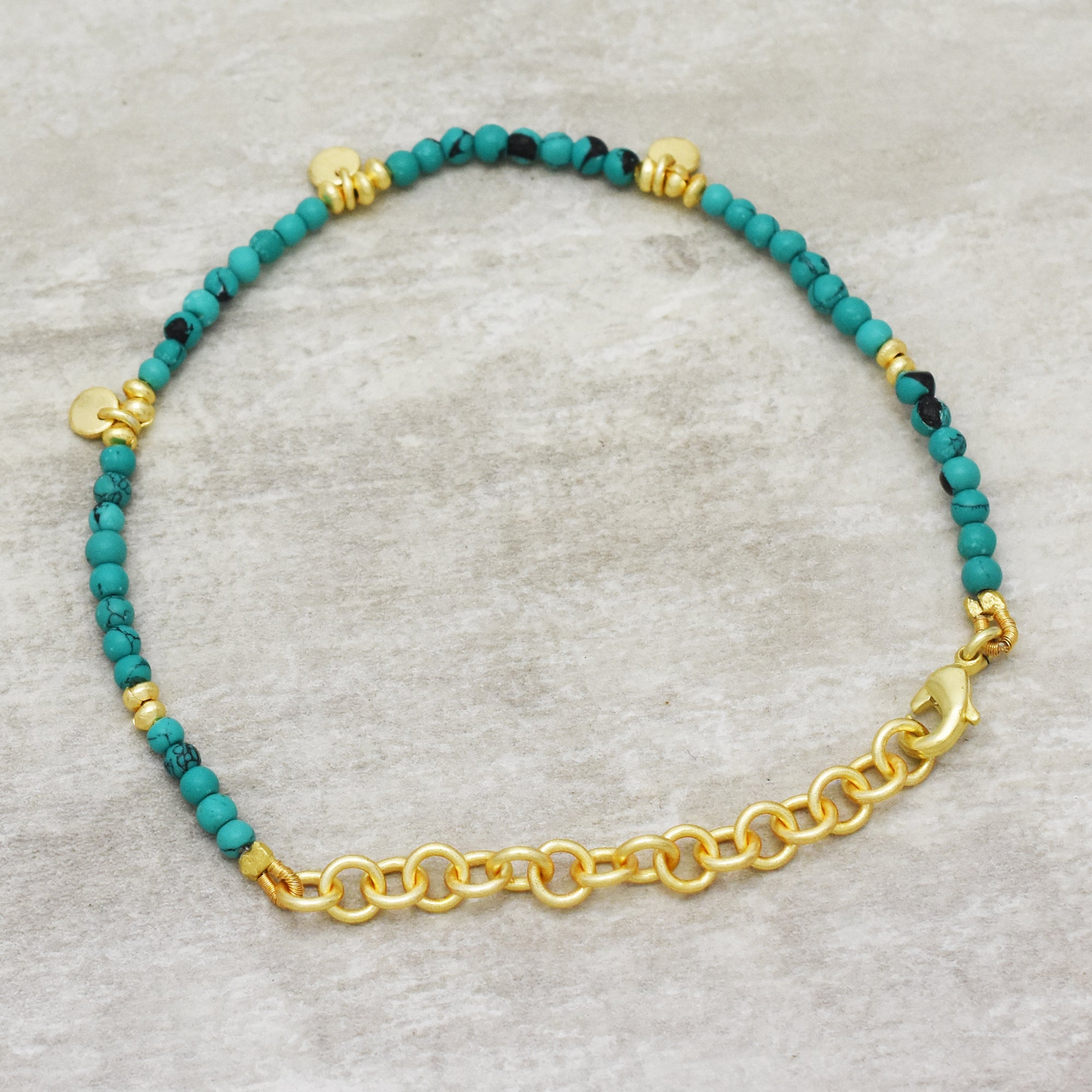 Turquoise Charm Beaded Bracelet