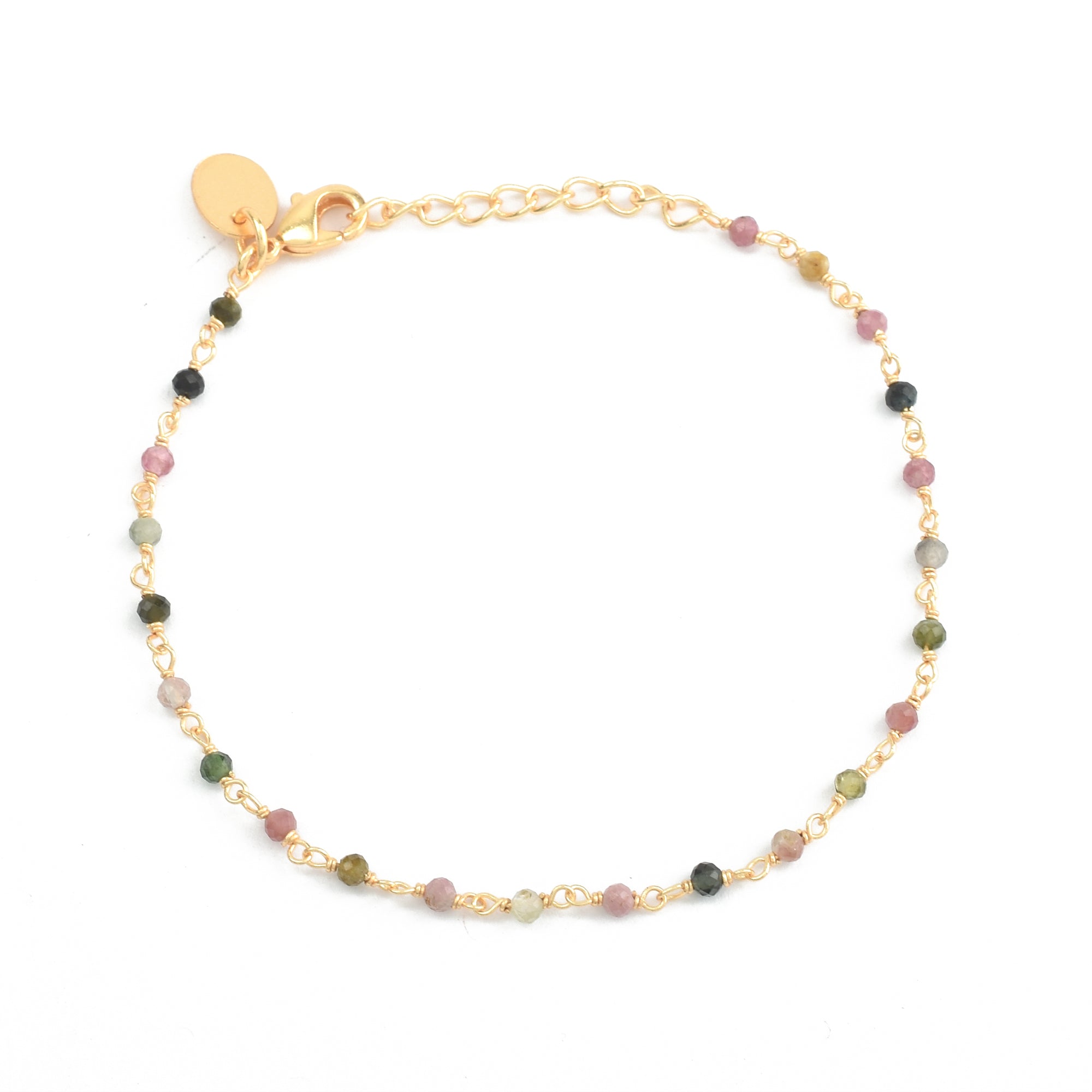 Multicolor Gemstone Chain Bracelet