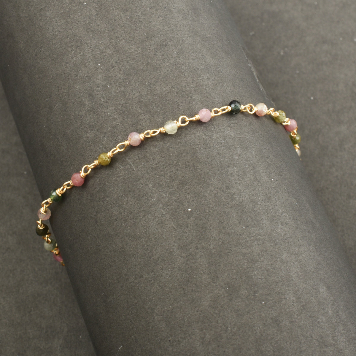 Multicolor Gemstone Chain Bracelet