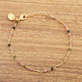 Multicolor Gemstone Chain Bracelet