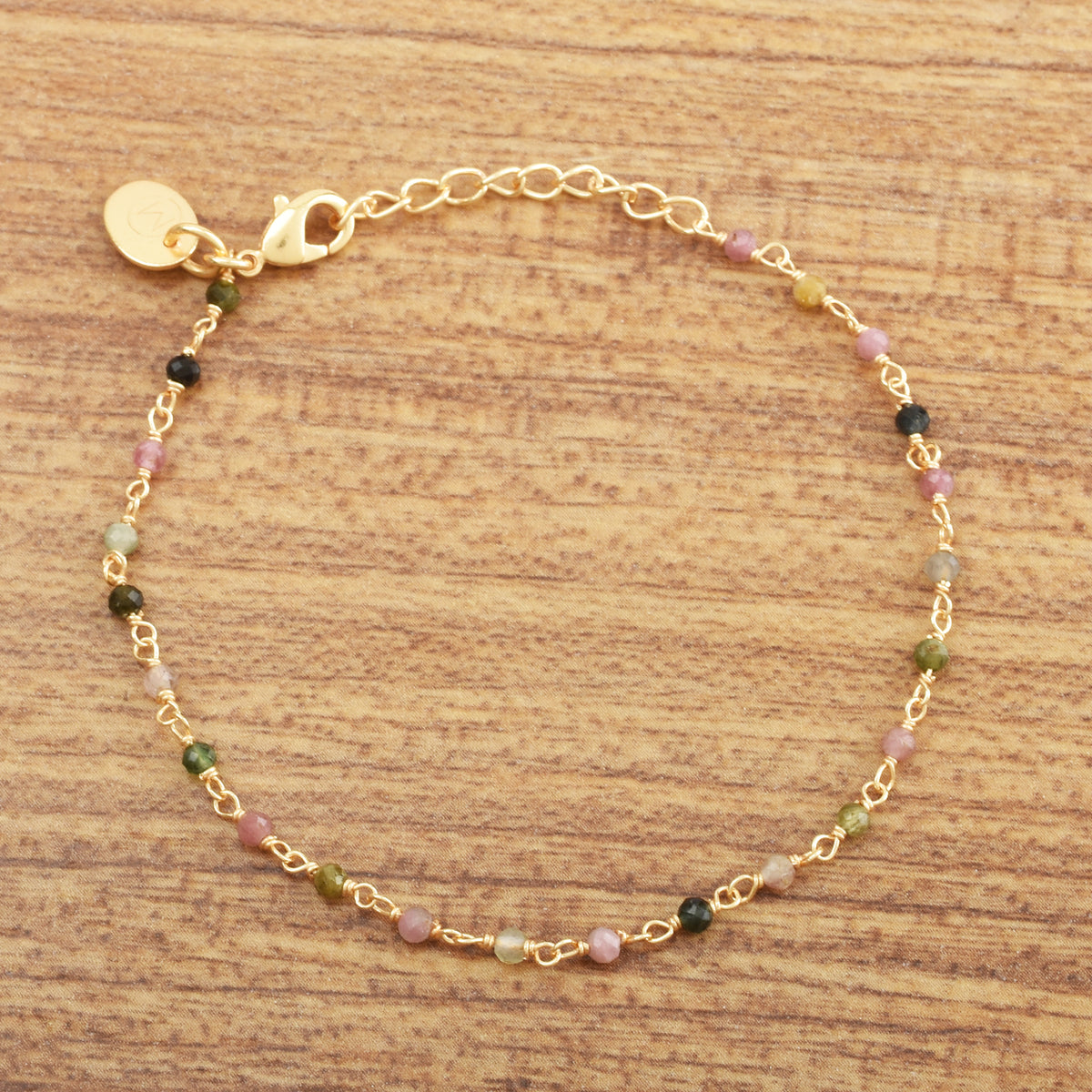 Multicolor Gemstone Chain Bracelet