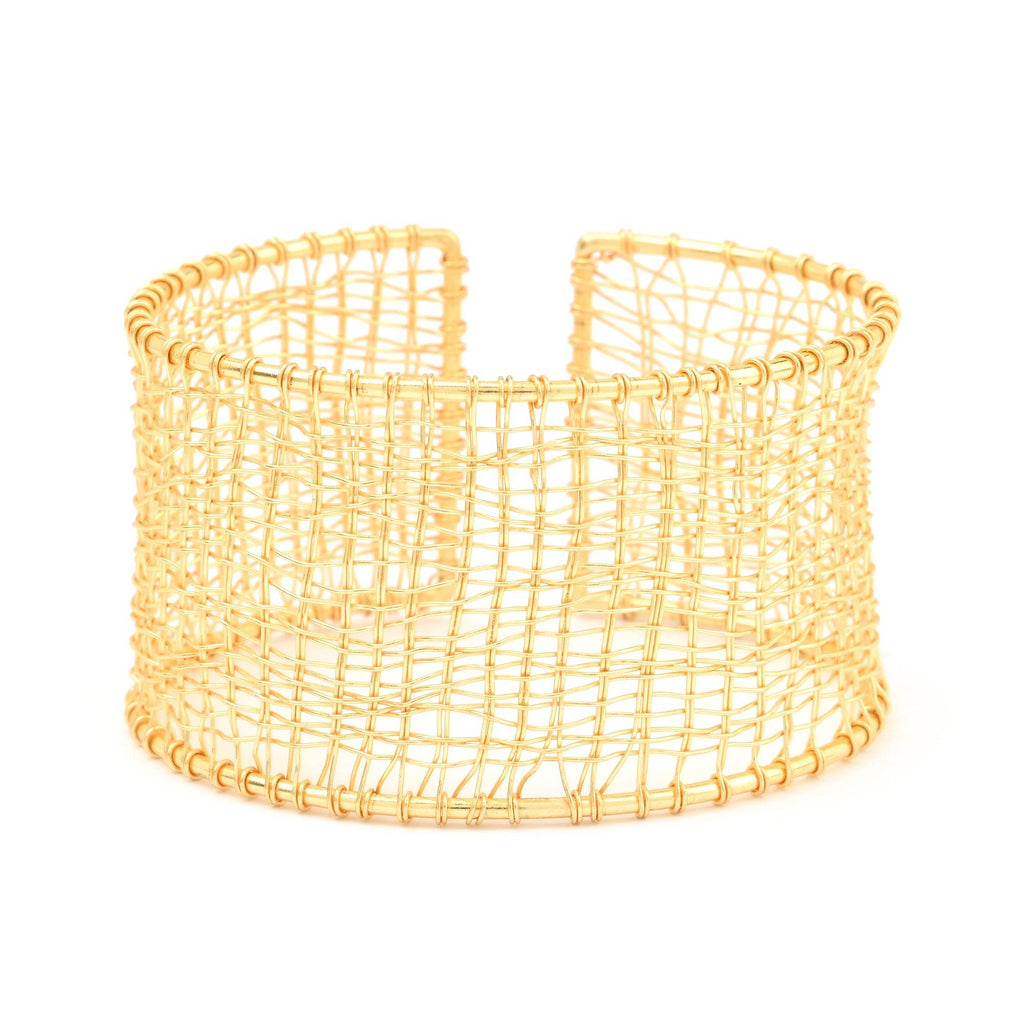 Golden Open Cuff Bracelets - La Vitá Jewels