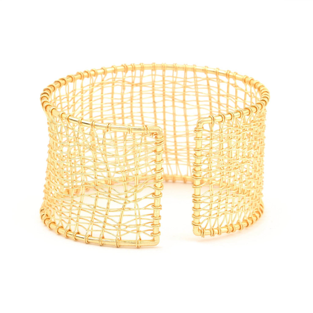 Golden Open Cuff Bracelets - La Vitá Jewels