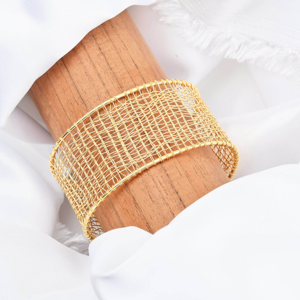 Golden Open Cuff Bracelets - La Vitá Jewels