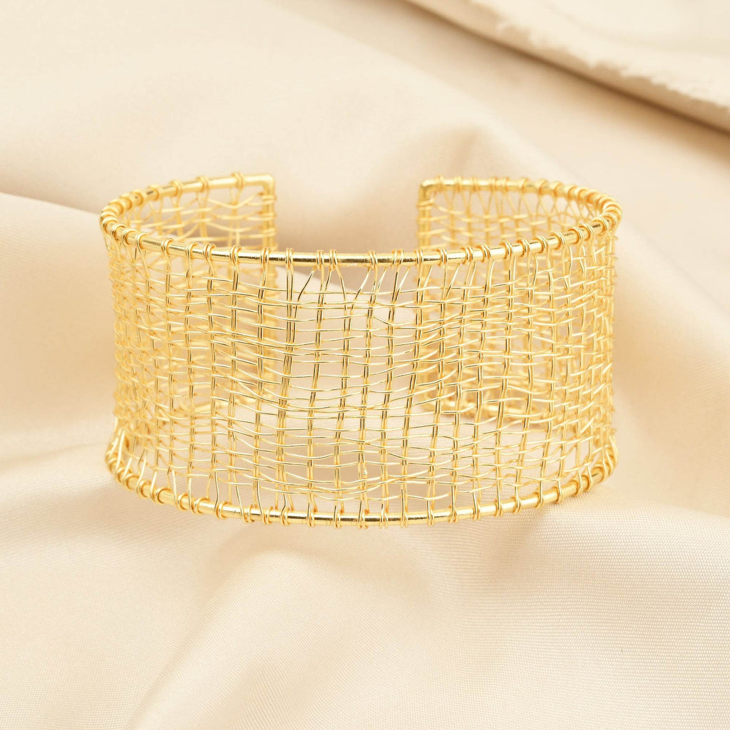 Golden Open Cuff Bracelets - La Vitá Jewels