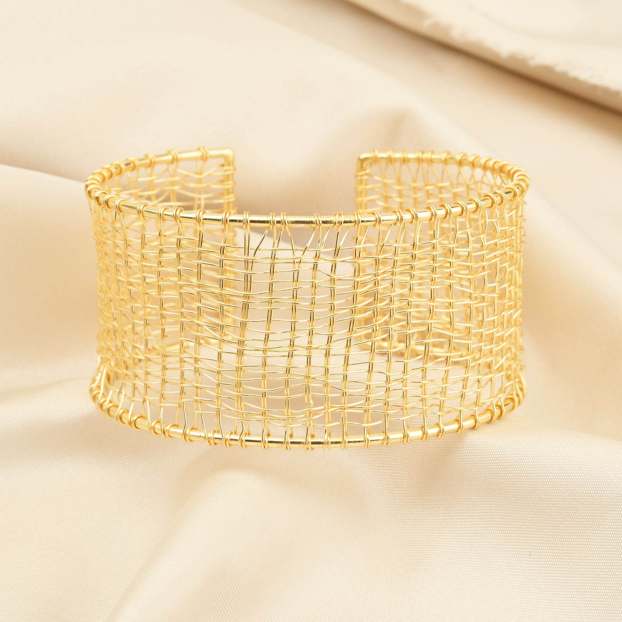 Golden Open Cuff Bracelets - La Vitá Jewels