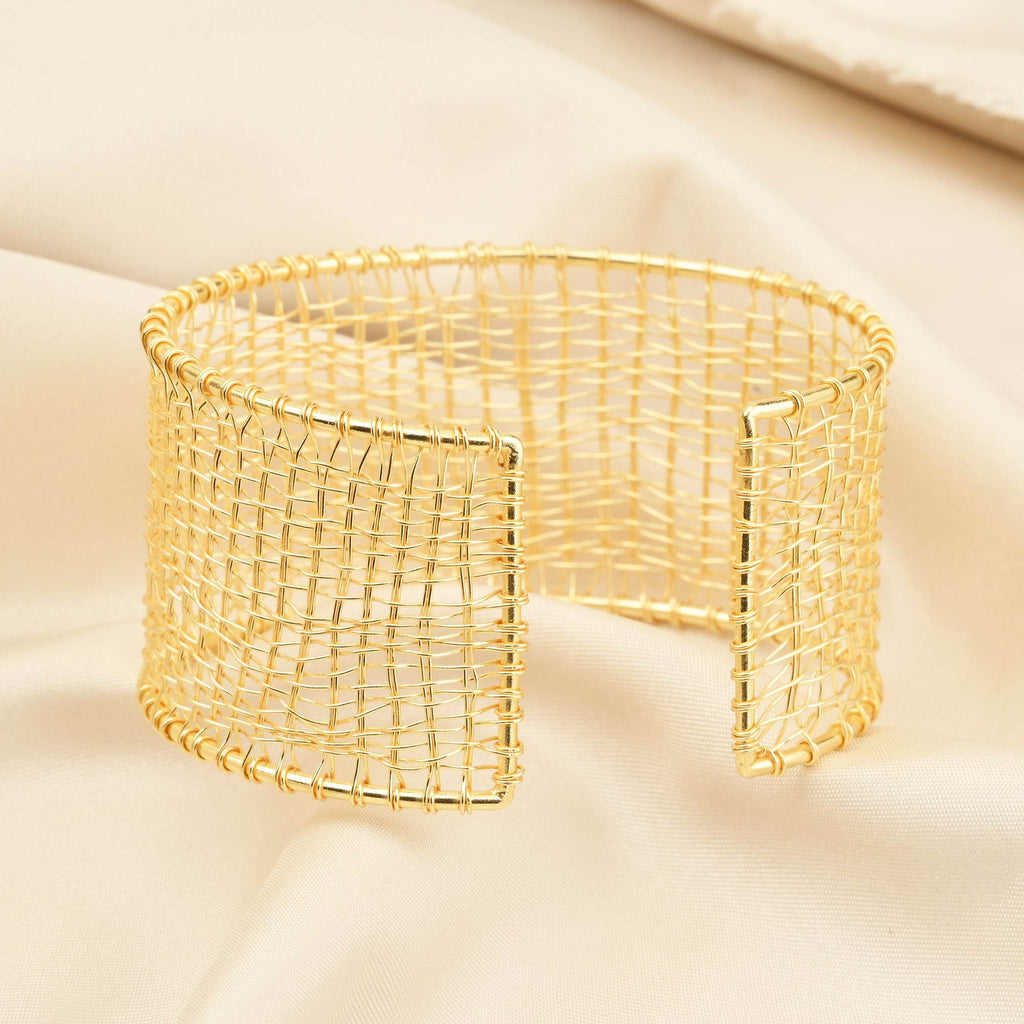 Golden Open Cuff Bracelets - La Vitá Jewels