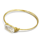 Brass 22k Gold Plated Crystal Wire Wrapped Bracelets, Wholesale jewelry