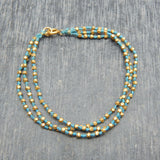 Brass Black Thread With Gold Plated Hand-Cut Metal Beads Bracelets