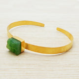 Brass Gold Plated Druzy Gemstone Adjustable Bangles