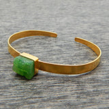 Brass Gold Plated Druzy Gemstone Adjustable Bangles