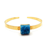 Brass Gold Plated Druzy Gemstone Adjustable Bangles