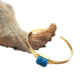 Brass Gold Plated Druzy Gemstone Adjustable Bangles