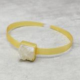 Brass Gold Plated Druzy Gemstone Adjustable Bangles